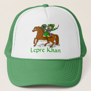 Lustiges Lepre Khan St Patrick Tag Truckerkappe
