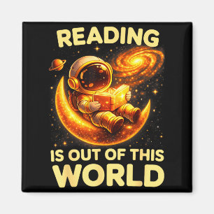 Lustiges Lesen ist aus dieser Welt Weltraum Bücher Magnet