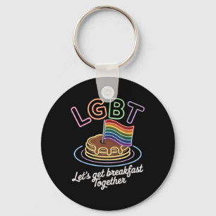 Lustiges Lgbt Lass uns zusammen Frühstück essen _1 Schlüsselanhänger