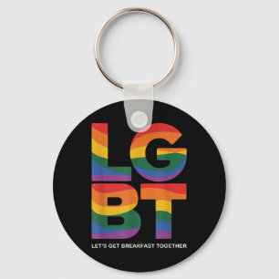 Lustiges Lgbt Lass uns zusammen Frühstück essen Schlüsselanhänger