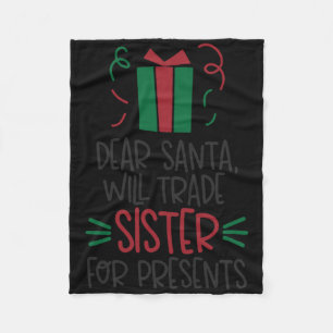 Lustiges Lieber Santa Jungen Weihnachten T-Shirt Fleecedecke