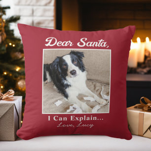 Lustiges Lieber Weihnachtsmann Haustier Hund Katze Kissen
