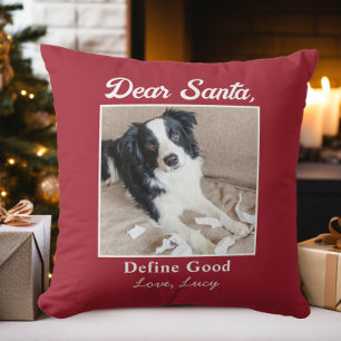 Lustiges Lieber Weihnachtsmann Haustier Hund Katze Kissen