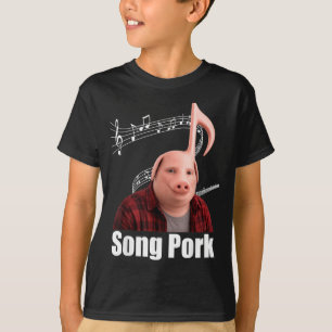 Lustiges Lied Schwein Musik Note Schwein Mann Meme T-Shirt