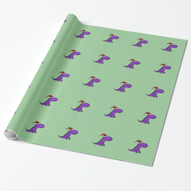 Lustiges lila Drache-Weihnachtsverpackungs-Papier Geschenkpapier (Ungerollt)