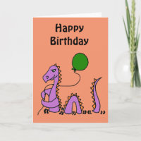 Lustiges lila Loch- Nessmonster mit grünem Ballon