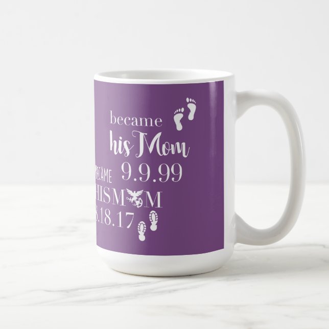 Lustiges Lila standen seiner Mama - Sohlen der Kaffeetasse (Rechts)
