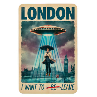Lustiges London-Alien-Entführungs-Retro-Sci-Fi-Pla Magnet