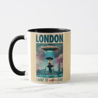 Lustiges London-Alien-Entführungs-Retro-Sci-Fi-Pla Tasse