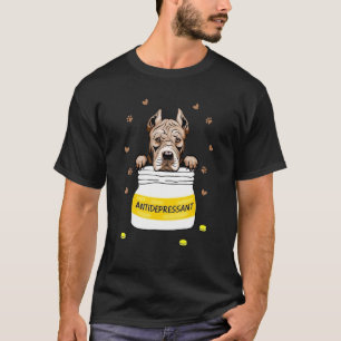 Lustiges Lustiges Antidepressivum für Pit Bull Hun T-Shirt