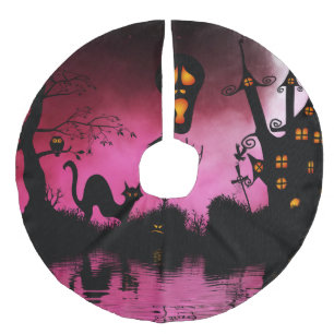 Lustiges, lustiges Design Leinenimitat Weihnachtsbaumdecke