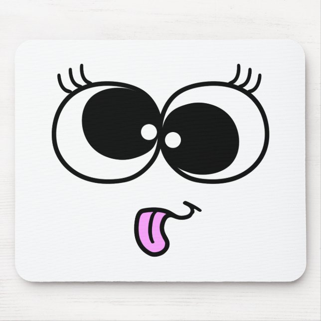 Lustiges Mädchen-Gesicht Mousepad (Vorne)