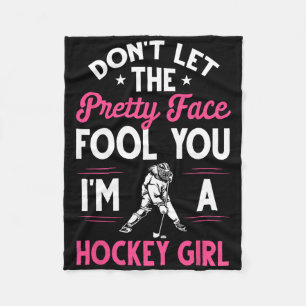 Lustiges Mädchen-Hockey-Geschenk für Frauen Kinder Fleecedecke