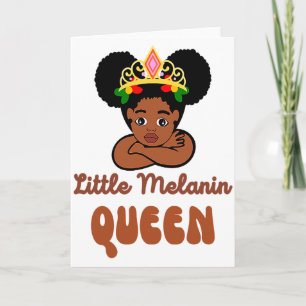 Lustiges Mädchen Little Melanin Queen Black Histor Karte