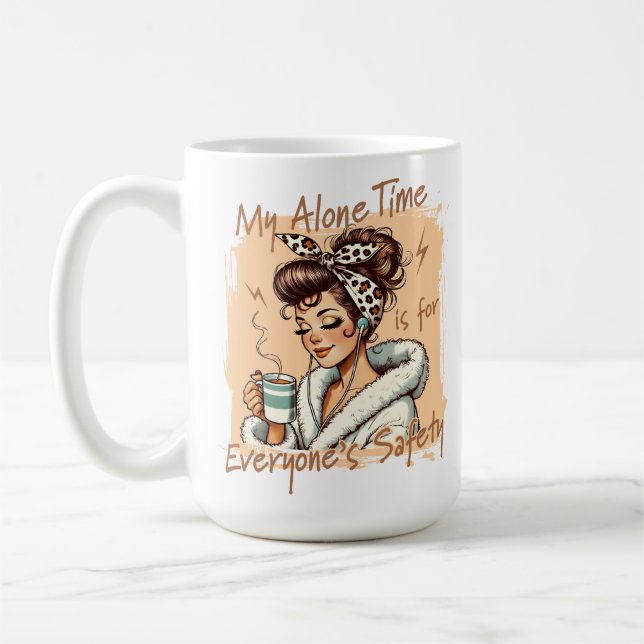 Lustiges Mädchen zur Kaffezeit am Morgen Kaffeetasse (Links)
