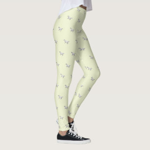 Lustiges Mädchenhaftes Weißes Galoppierendes Pferd Leggings