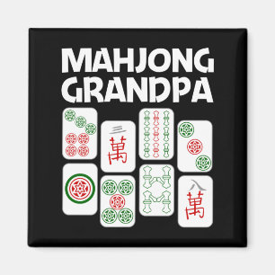 Lustiges Mahjong-Geschenk Großvater Vater Männer F Magnet