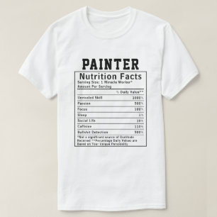 Lustiges Maler-Ernährungsfakten-Geschenk für Mitar T-Shirt