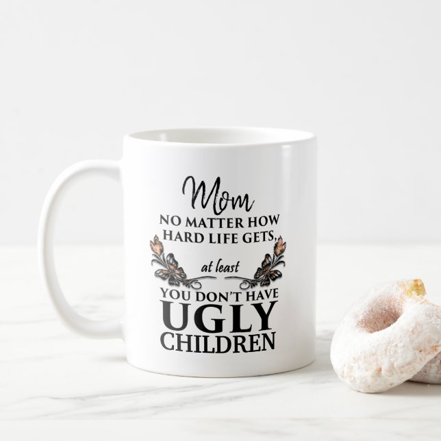 Lustiges Mama-Geschenk - hässliche Kinder Kaffeetasse (Mit Donut)