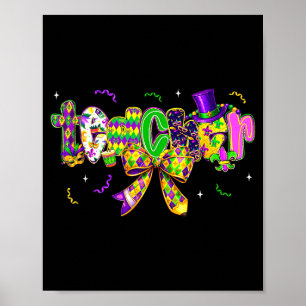Lustiges Mardi Gras Lehrer Schüler Team Bleistift Poster
