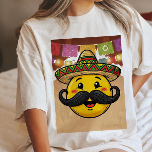 Lustiges Mariachi-Emoji mit Sombrero und Schnurrba Tri-Blend Shirt