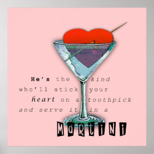 Lustiges Martini-Zitat-Plakat Poster