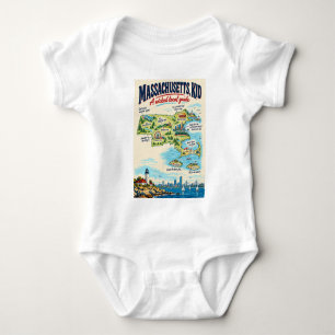 Lustiges Massachusetts-Kartenposter Wicked Local Baby Strampler