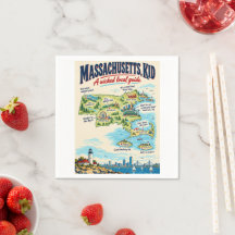 Lustiges Massachusetts-Kartenposter | Wicked Local