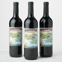 Lustiges Massachusetts-Kartenposter | Wicked Local