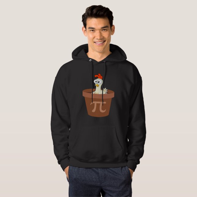 Lustiges Mathe der Huhn-Fleischpastete-(Topf-PU) Hoodie (Vorne ganz)