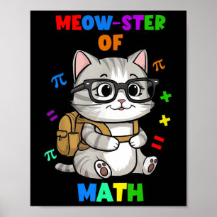 Lustiges Mathe-Katzen-T-Shirt – Meow-ster der Math Poster