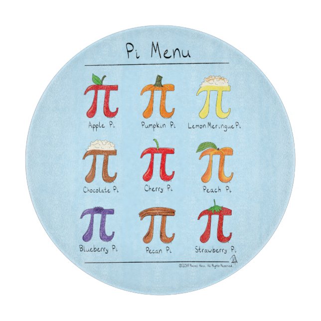 Lustiges Mathe-Pi-Day-Menü Schneidebrett (Vorderseite)