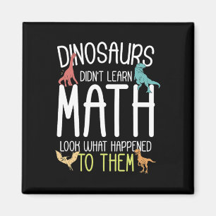 Lustiges Mathe-T-Shirt für Mathelehrer Dinos lernt Magnet