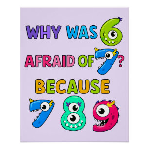 Lustiges Mathe-Witz-Plakat für Kinder im UK-Klasse Poster