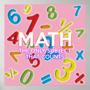 Lustiges Mathe-Zitat Cool Modern Rosa Weiblich Poster