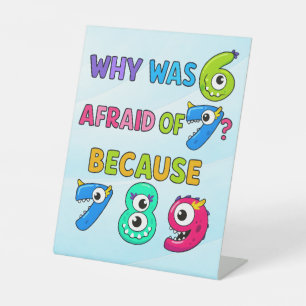 Lustiges Mathematik-Poster für Kinder 7 8 9 Witz Sockelschild