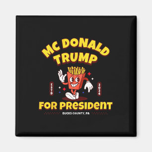 Lustiges Mcdonald Trump Für Präsident 2024 Französ Magnet