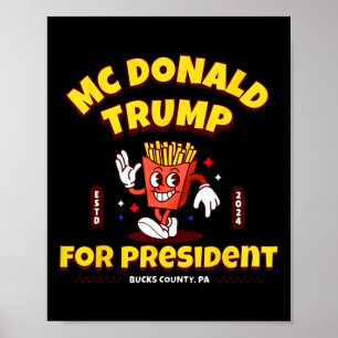 Lustiges Mcdonald Trump Für Präsident 2024 Französ Poster