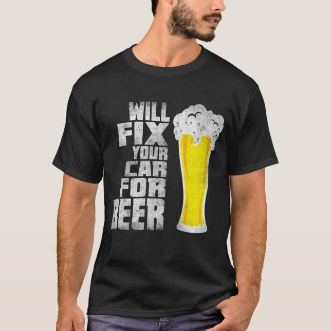 Lustiges Mechaniker-Auto-Liebhaber-Bier-Shirt - T-Shirt (Vorderseite)