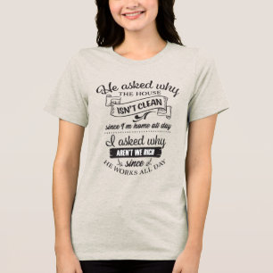 Lustiges Meer Haus reiches Wort Kunst Ehefrau Tri-Blend Shirt