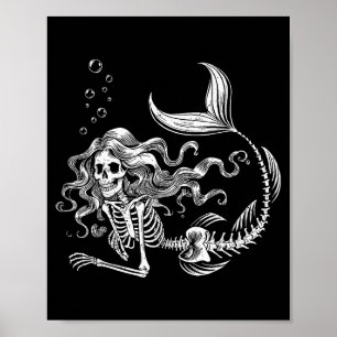 Lustiges Meerjungfrau-Skelett Halloween-Kostüm Fra Poster
