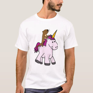 Lustiges Meerotter-Reit-Einhorn-T-Shirt T-Shirt