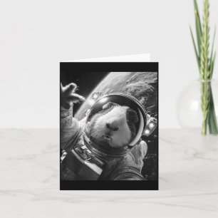 Lustiges Meerschweinchen-Astronaut Raum Selfie Kos Karte
