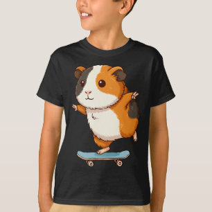 Lustiges Meerschweinchen Skater Skateboard Balleri T-Shirt