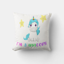lustiges mehrfarbiges Einhorn mit fröhlichen Stars