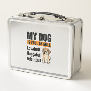 Lustiges Mein Hund steckt voller Stier Beagle Vint Metall Brotdose