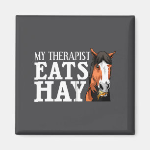 Lustiges Mein Therapeut Isst Heu Geschenk Für Pfer Magnet