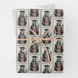 Lustiges Meister-Abschlussgeschenk Skelett Absolve Geschenkpapier Set