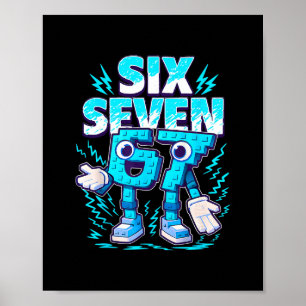 Lustiges Meme 67 Sechs Sieben 6 7 Italienischer Br Poster