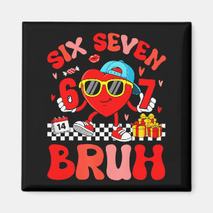 Lustiges Meme 67 Sechs Sieben Bruh Valentins Herz Magnet